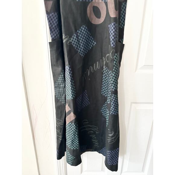 Beppa Vintage Black Linen Art To Wear Long Jumper Overall Dress Jacket Set Small - Picture 6 of 11